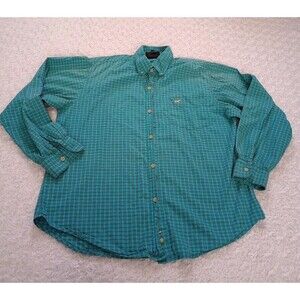 Five Star By Roper Western Rodeo Cowgirl Turquois Plaid Button Up Shirt M